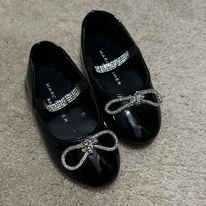 Marc Fisher Black Patent Shoes with Silver Accents